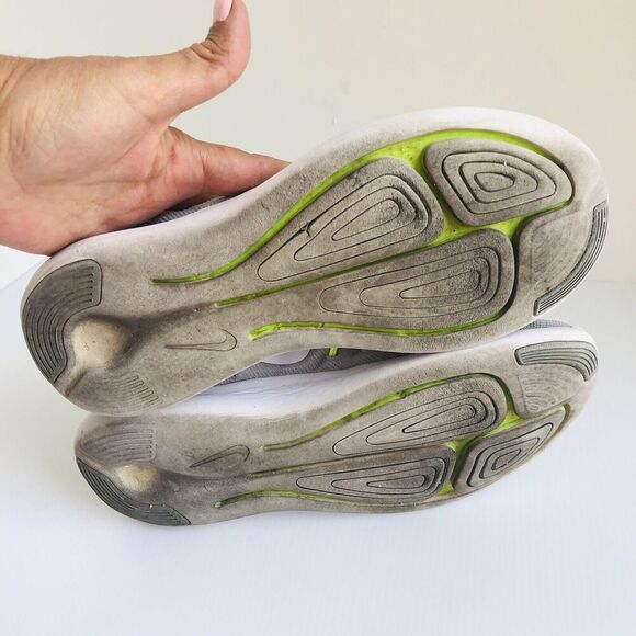 Womens Nike Lunarstelos Running Shoes 844736-007 Light Gray Neon Green Sz 7.5 - Picture 8 of 9